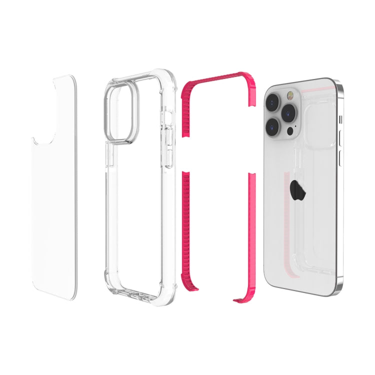 For iPhone 15 Pro Max Four-corner Shockproof TPU Hybrid Acrylic Phone Case(Pink)