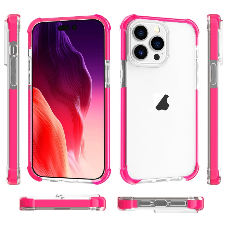 For iPhone 15 Pro Max Four-corner Shockproof TPU Hybrid Acrylic Phone Case(Pink)