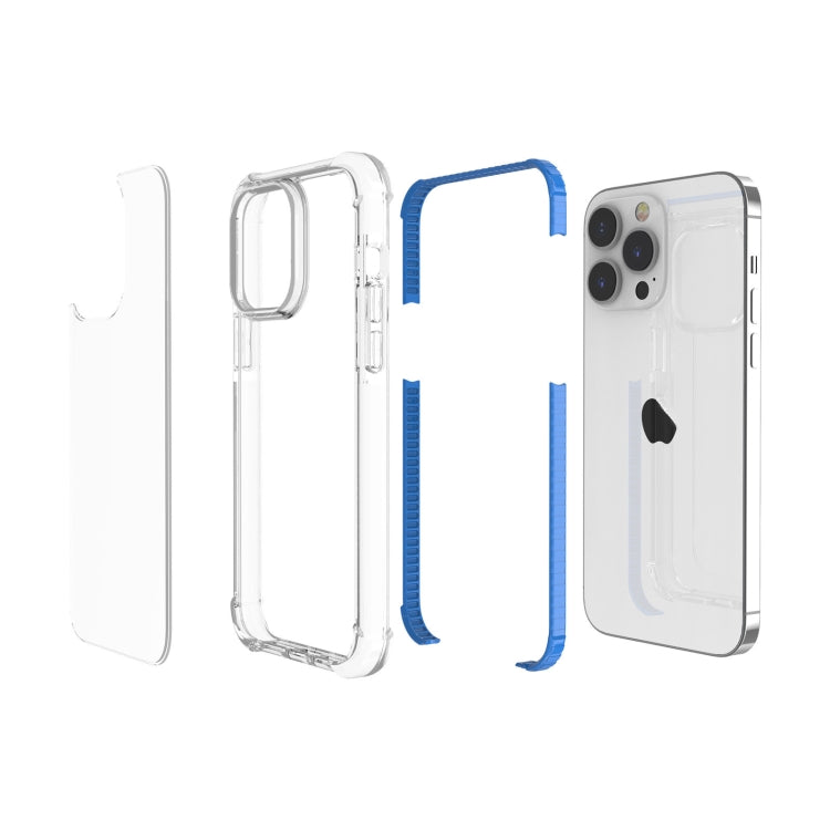 For iPhone 15 Pro Max Four-corner Shockproof TPU + Acrylic Phone Case(Blue)