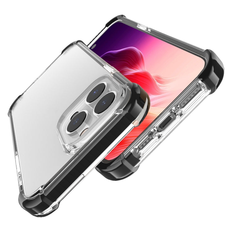 For iPhone 15 Pro Max Four-corner Shockproof TPU + Acrylic Phone Case(Black + Transparent)