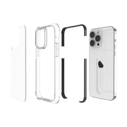For iPhone 15 Pro Max Four-corner Shockproof TPU + Acrylic Phone Case(Black + Transparent)