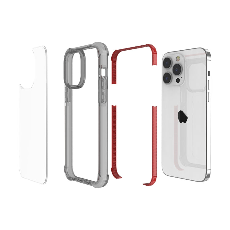 For iPhone 15 Pro Max Four-corner Shockproof TPU + Acrylic Phone Case(Red)