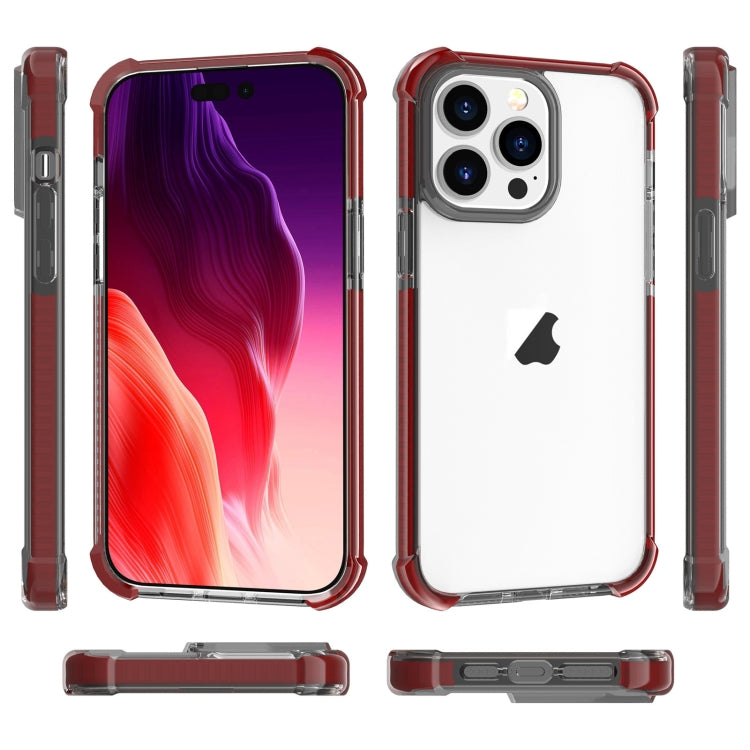 For iPhone 15 Pro Max Four-corner Shockproof TPU + Acrylic Phone Case(Brown)