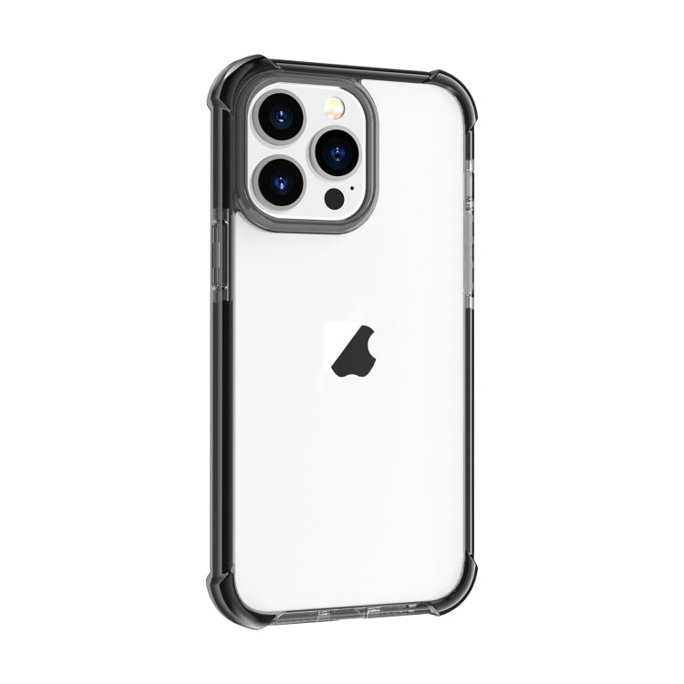 For iPhone 15 Pro Max Four-corner Shockproof TPU + Acrylic Phone Case(Black)