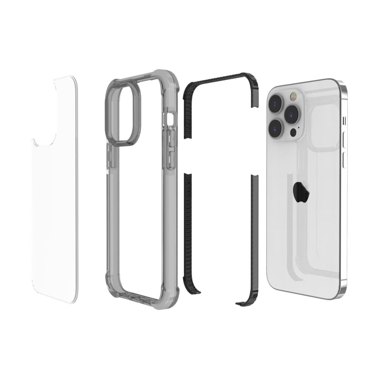 For iPhone 15 Pro Max Four-corner Shockproof TPU + Acrylic Phone Case(Black)