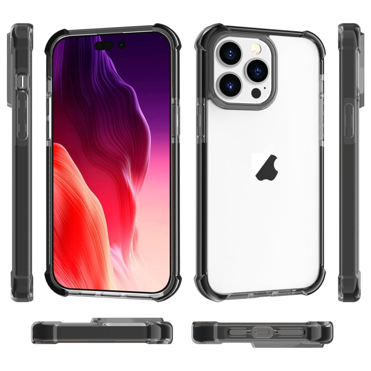 For iPhone 15 Pro Max Four-corner Shockproof TPU + Acrylic Phone Case(Black)