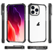 For iPhone 15 Pro Max Four-corner Shockproof TPU + Acrylic Phone Case(Black)