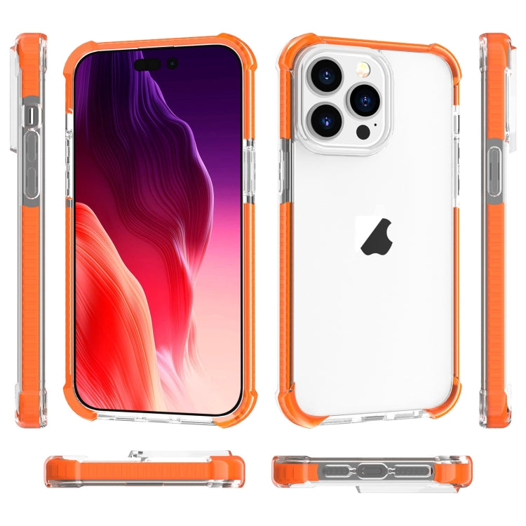 For iPhone 15 Pro Four-corner Shockproof TPU + Acrylic Phone Case(Orange)