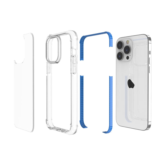 For iPhone 15 Pro Four-corner Shockproof TPU + Acrylic Phone Case(Blue)