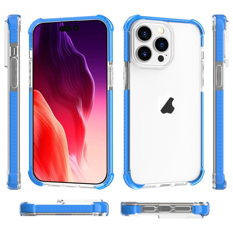 For iPhone 15 Pro Four-corner Shockproof TPU + Acrylic Phone Case(Blue)