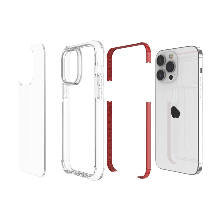 For iPhone 15 Pro Four-corner Shockproof TPU + Acrylic Phone Case(Red)