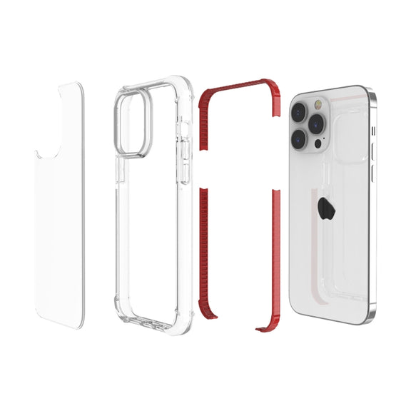 For iPhone 15 Pro Four-corner Shockproof TPU + Acrylic Phone Case(Red)