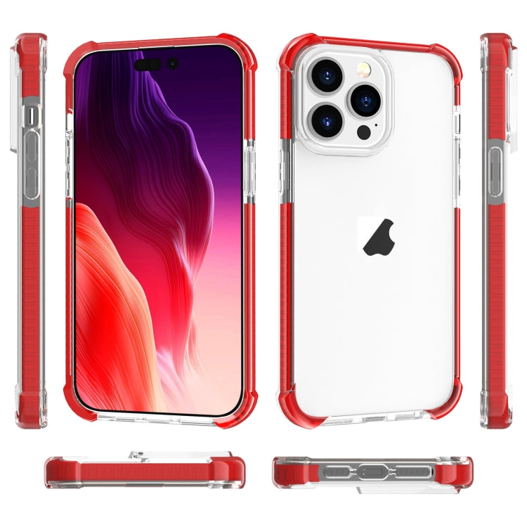 For iPhone 15 Pro Four-corner Shockproof TPU + Acrylic Phone Case(Red)