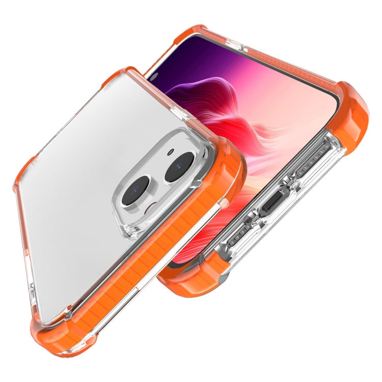 For iPhone 15 Plus Four-corner Shockproof TPU + Acrylic Phone Case(Orange)