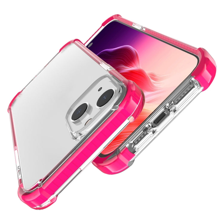 For iPhone 15 Plus Four-corner Shockproof TPU + Acrylic Phone Case(Pink)