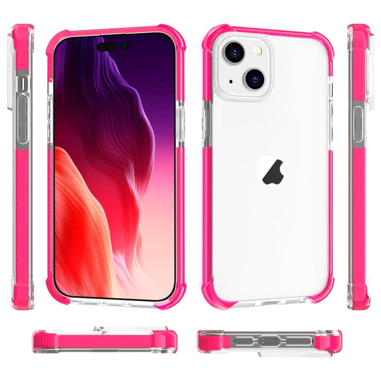 For iPhone 15 Plus Four-corner Shockproof TPU + Acrylic Phone Case(Pink)