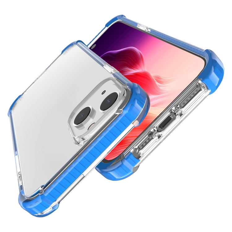 For iPhone 15 Plus Four-corner Shockproof TPU + Acrylic Phone Case(Blue)