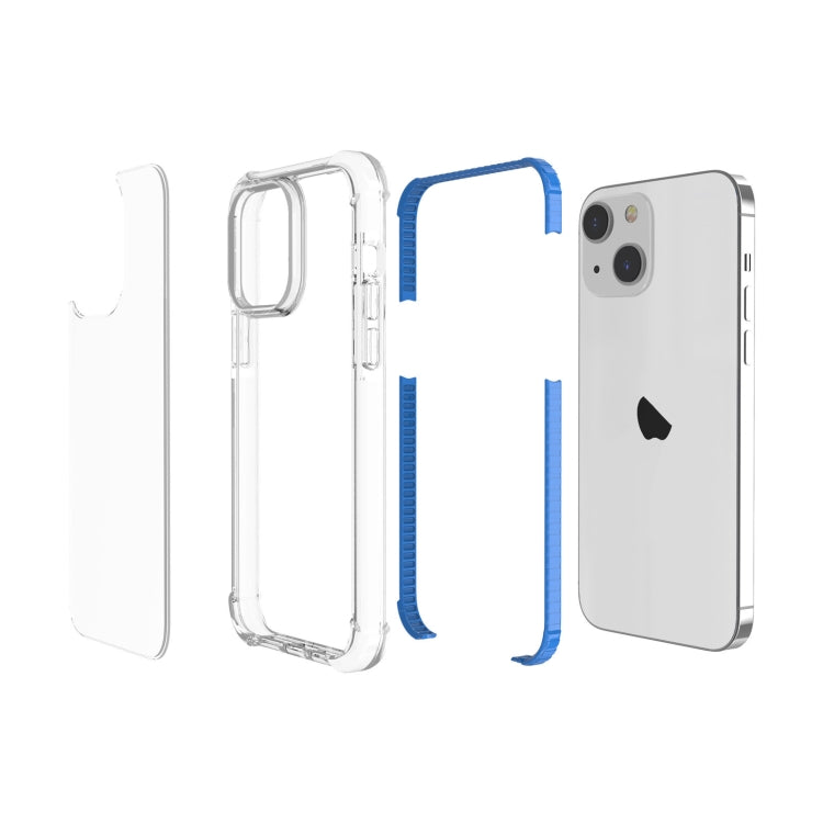 For iPhone 15 Plus Four-corner Shockproof TPU + Acrylic Phone Case(Blue)
