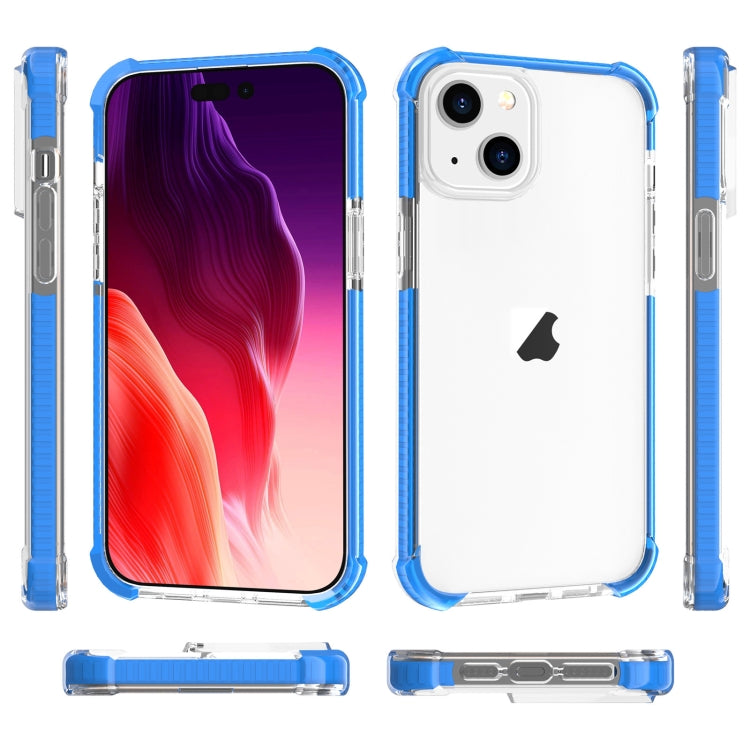 For iPhone 15 Plus Four-corner Shockproof TPU + Acrylic Phone Case(Blue)