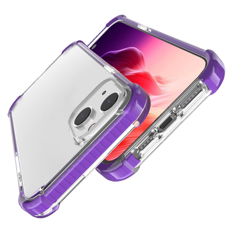 For iPhone 15 Plus Four-corner Shockproof TPU + Acrylic Phone Case(Purple)