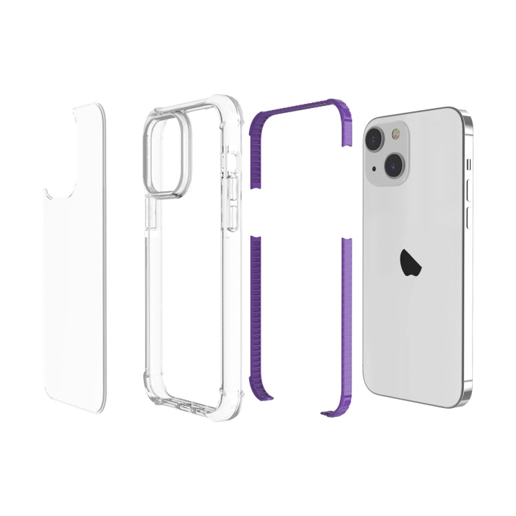 For iPhone 15 Plus Four-corner Shockproof TPU + Acrylic Phone Case(Purple)
