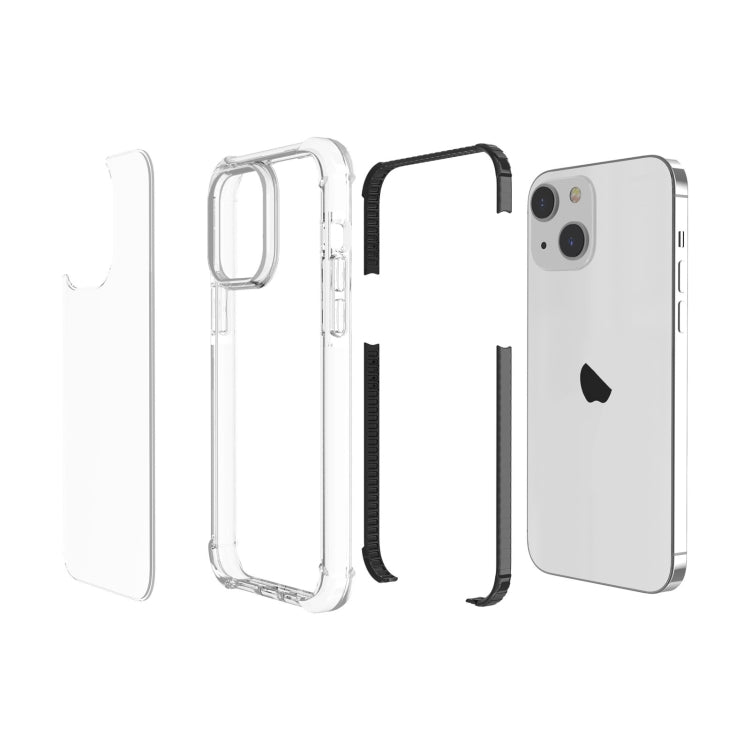 For iPhone 15 Plus Four-corner Shockproof TPU + Acrylic Phone Case(Black + Transparent)