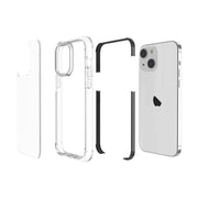For iPhone 15 Plus Four-corner Shockproof TPU + Acrylic Phone Case(Black + Transparent)
