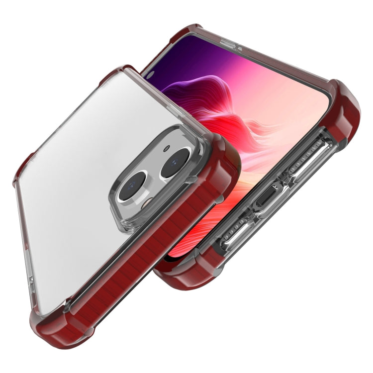 For iPhone 15 Plus Four-corner Shockproof TPU + Acrylic Phone Case(Brown)