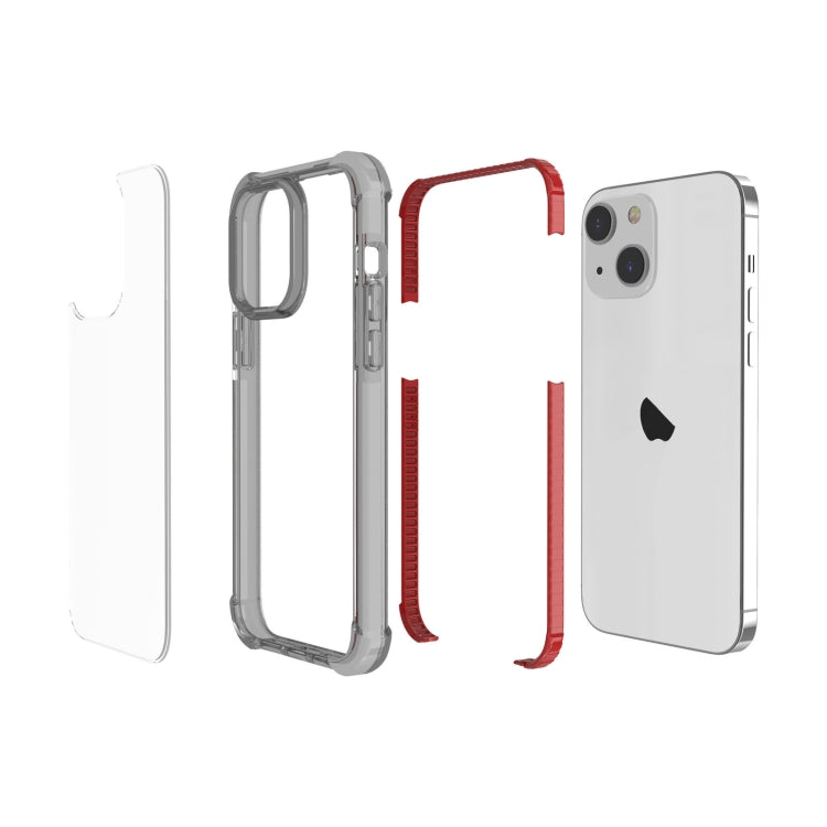 For iPhone 15 Plus Four-corner Shockproof TPU + Acrylic Phone Case(Brown)