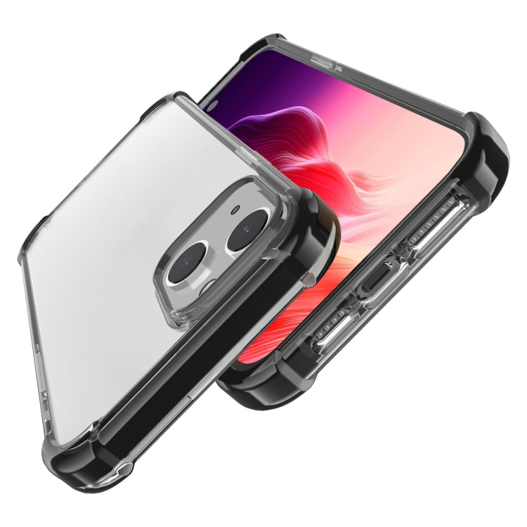 For iPhone 15 Plus Four-corner Shockproof TPU + Acrylic Phone Case(Black)