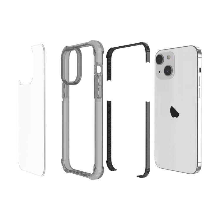 For iPhone 15 Plus Four-corner Shockproof TPU + Acrylic Phone Case(Black)