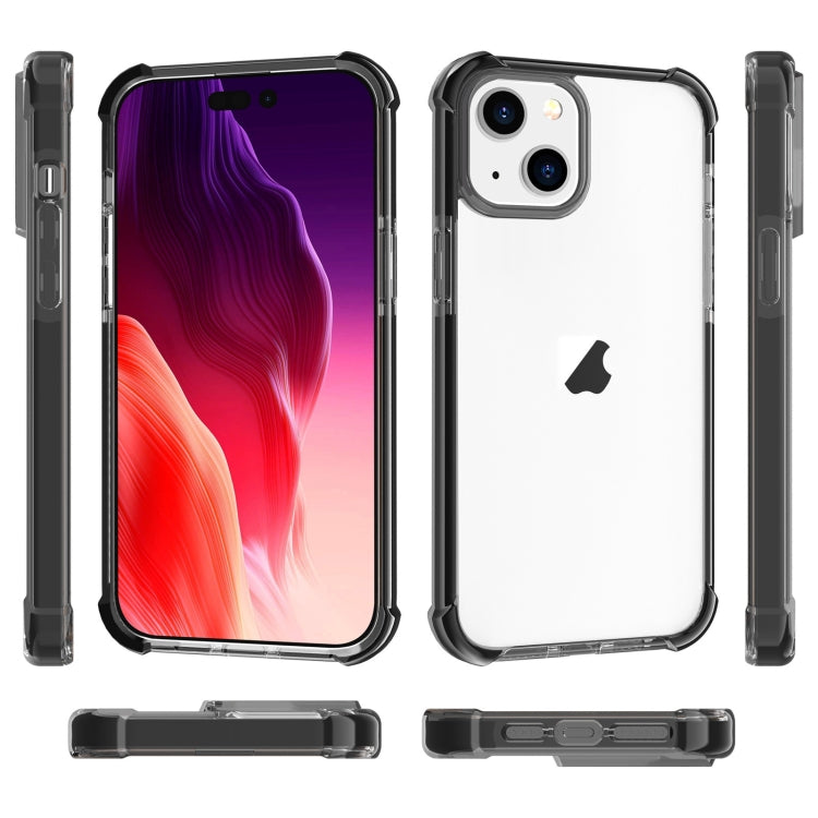 For iPhone 15 Plus Four-corner Shockproof TPU + Acrylic Phone Case(Black)