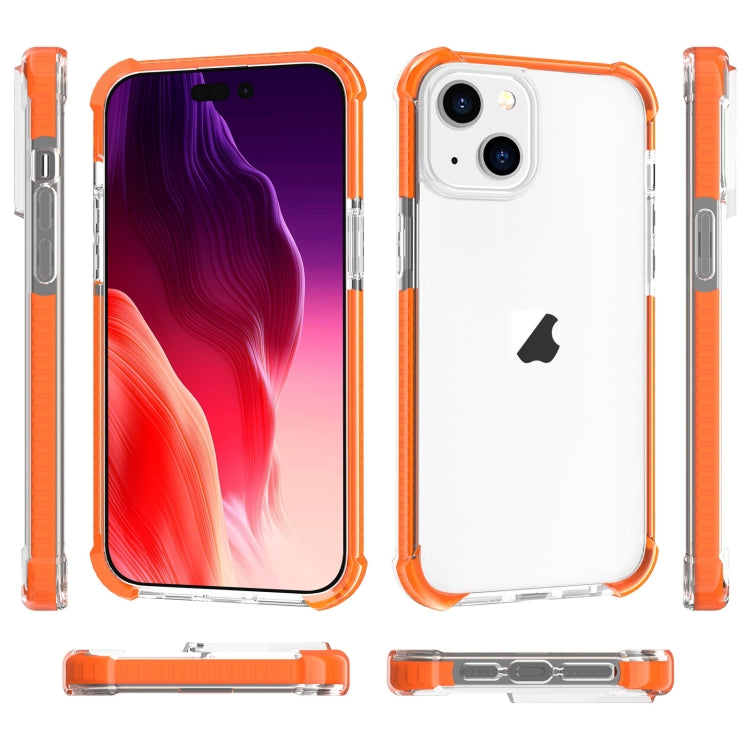 For iPhone 15 Four-corner Shockproof TPU Hybrid Acrylic Phone Case(Orange)