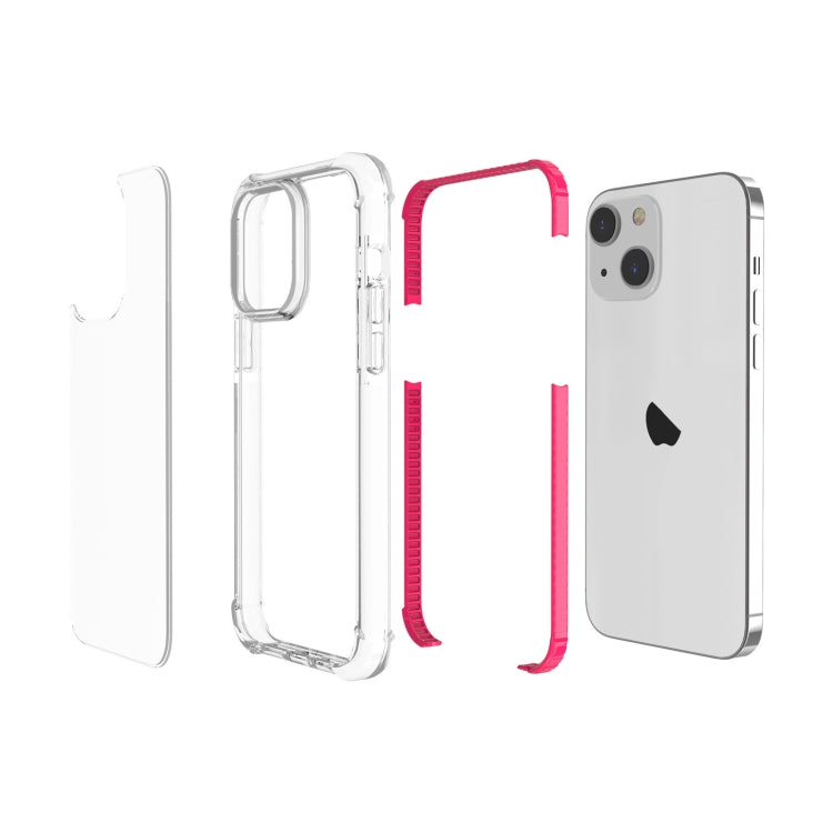 For iPhone 15 Four-corner Shockproof TPU Hybrid Acrylic Phone Case(Pink)