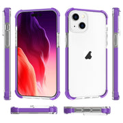 For iPhone 15 Four-corner Shockproof TPU + Acrylic Phone Case(Purple)