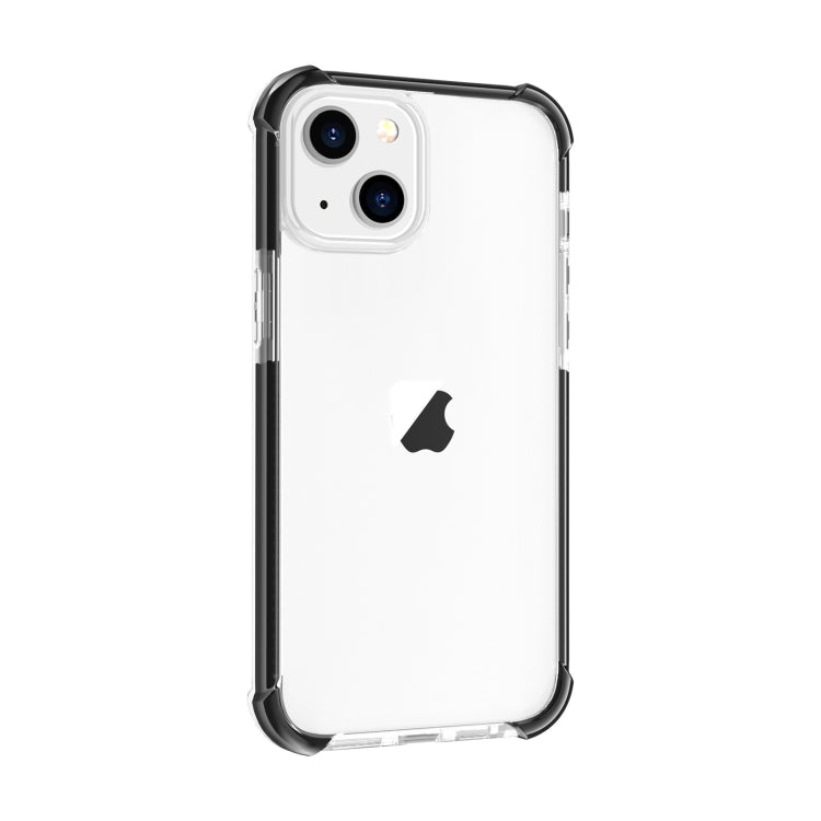 For iPhone 15 Four-corner Shockproof TPU + Acrylic Phone Case(Black + Transparent)