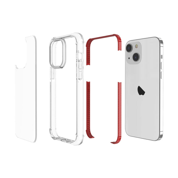 For iPhone 15 Four-corner Shockproof TPU + Acrylic Phone Case(Red)