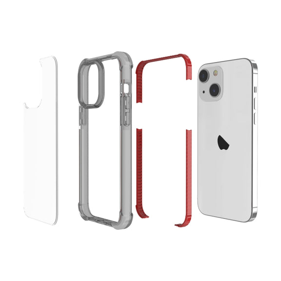 For iPhone 15 Four-corner Shockproof TPU + Acrylic Phone Case(Brown)