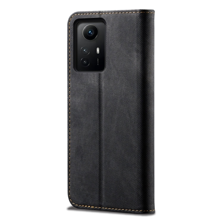 For Xiaomi Redmi Note 12S Denim Texture Flip Leather Phone Case(Black)