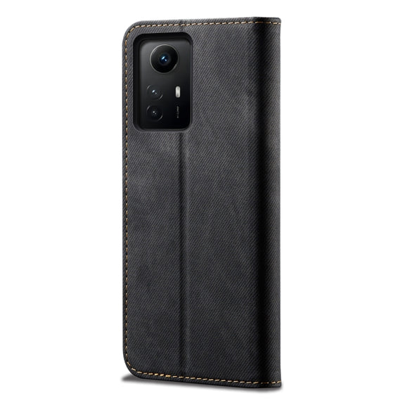 For Xiaomi Redmi Note 12S Denim Texture Flip Leather Phone Case(Black)
