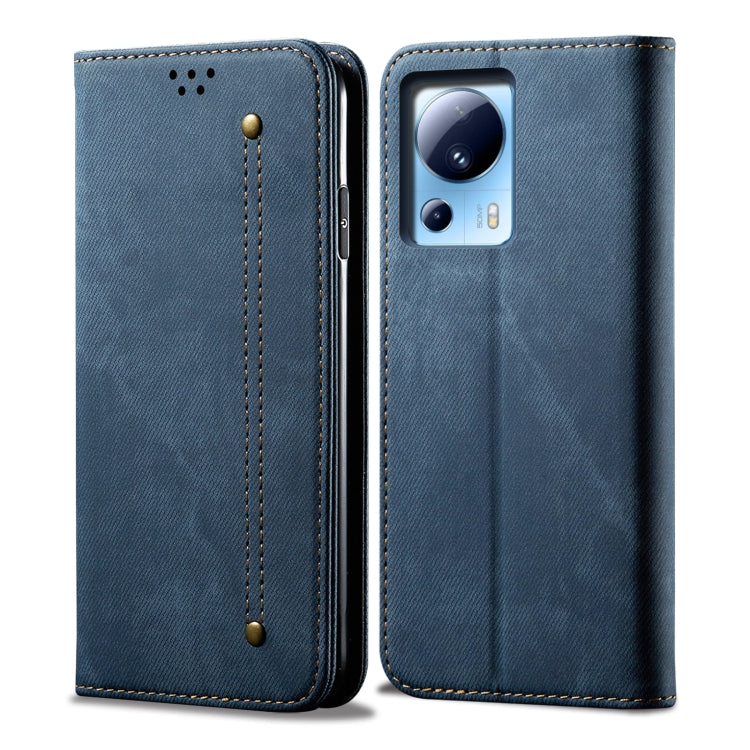 For Xiaomi 13 Lite / Civi 2 Denim Texture Flip Leather Phone Case(Blue)