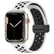 For Apple Watch 8 41mm Magnetic Buckle Silicone Watch Band(White Black) - Watch Bands by PMC TechLife | Online Shopping South Africa | PMC TechLife