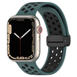 For Apple Watch 7 41mm Magnetic Buckle Silicone Watch Band(Olive Black) - Watch Bands by PMC TechLife | Online Shopping South Africa | PMC TechLife