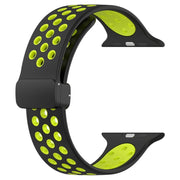 For Apple Watch SE 40mm Magnetic Buckle Silicone Watch Band(Black Limes)