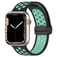 For Apple Watch 6 40mm Magnetic Buckle Silicone Watch Band(Black Cyan) - Watch Bands by PMC TechLife | Online Shopping South Africa | PMC TechLife