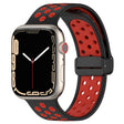 For Apple Watch 5 44mm Magnetic Buckle Silicone Watch Band(Black Red) - Watch Bands by PMC TechLife | Online Shopping South Africa | PMC TechLife
