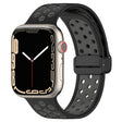 For Apple Watch 4 44mm Magnetic Buckle Silicone Watch Band(Black Grey) - Watch Bands by PMC TechLife | Online Shopping South Africa | PMC TechLife