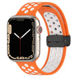For Apple Watch 3 38mm Magnetic Buckle Silicone Watch Band(Orange White) - Watch Bands by PMC TechLife | Online Shopping South Africa | PMC TechLife