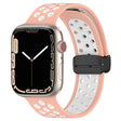 For Apple Watch 38mm Magnetic Buckle Silicone Watch Band(Pink White) - Watch Bands by PMC TechLife | Online Shopping South Africa | PMC TechLife
