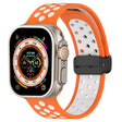 For Apple Watch SE 2023 44mm Magnetic Buckle Silicone Watch Band(Orange White) - free shipping - PMC TechLife - Order now!